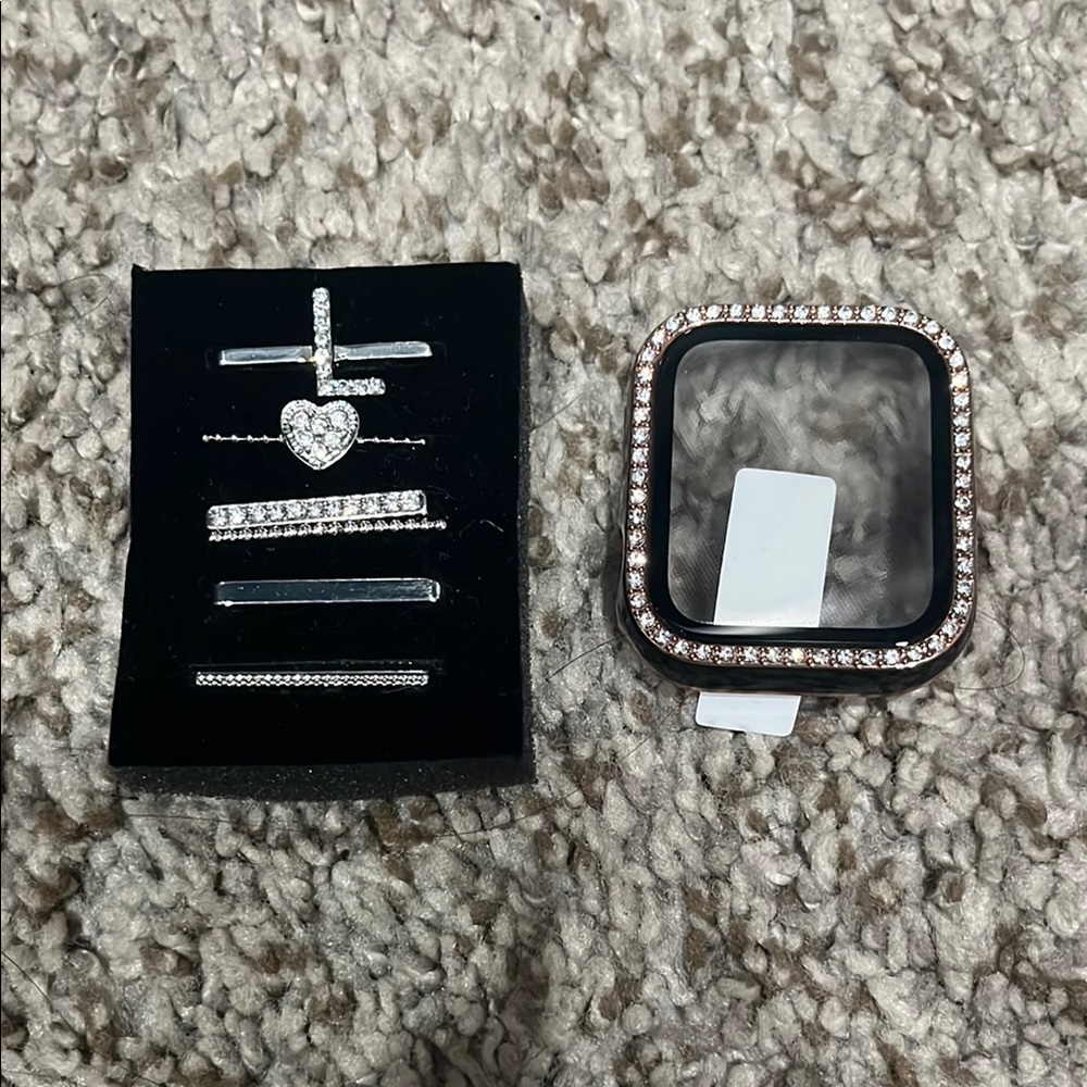 Rhinestone Apple Series 5 Accessories and Watch Cover Set